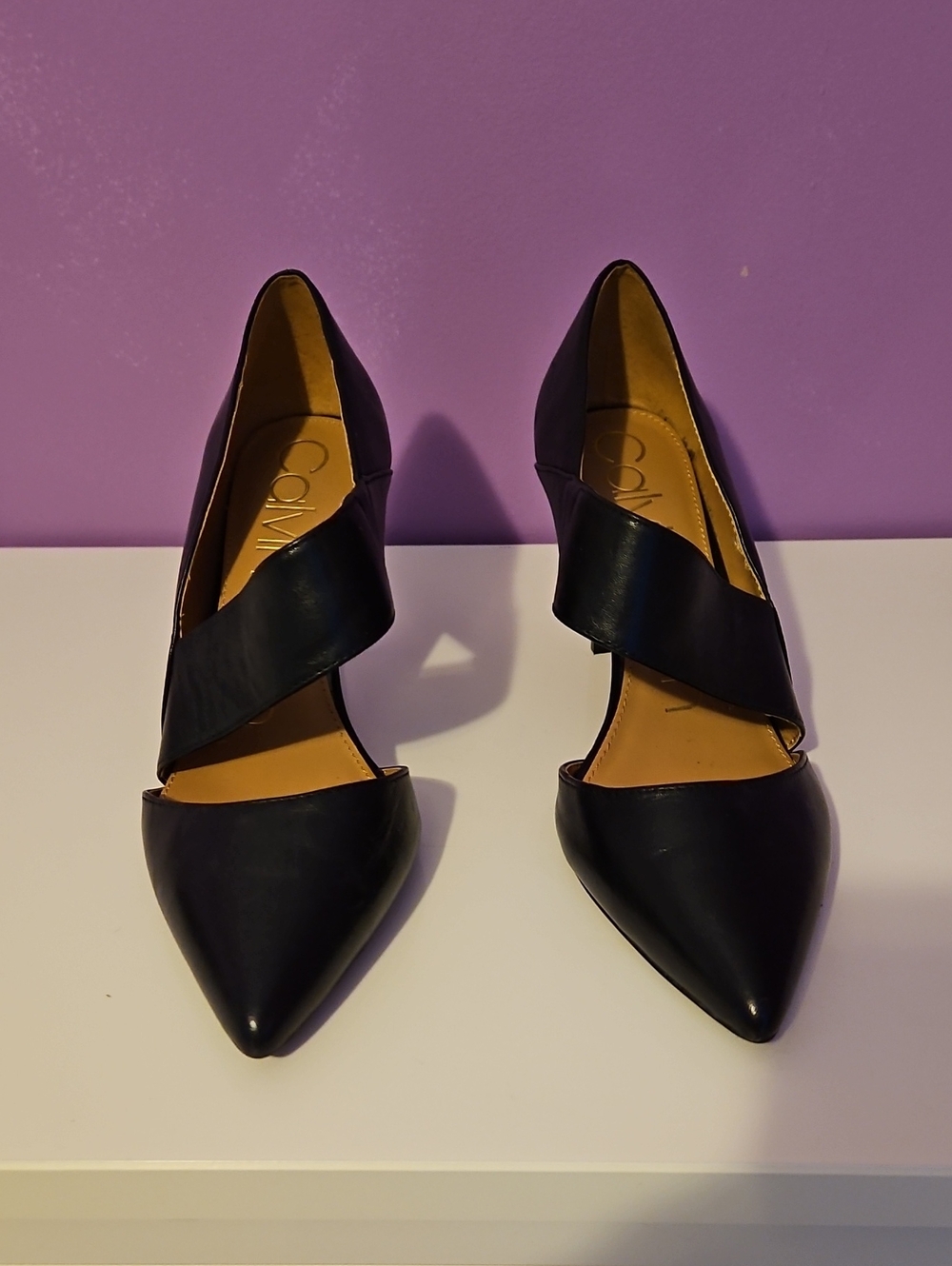 Calvin Klein Black Pointed Toe Cutout Heels